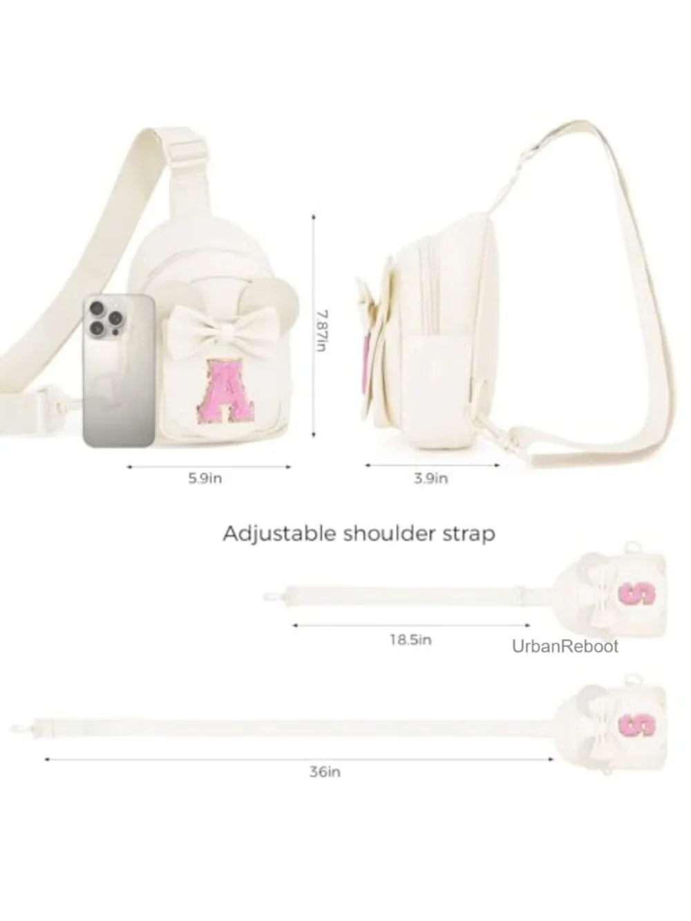 Girls Personalized Initial Crossbody Bag & Mini Belt Bag Bundle